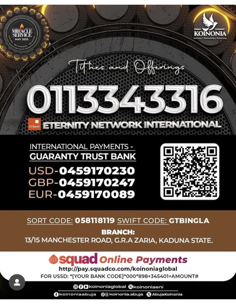 Ministry Account details